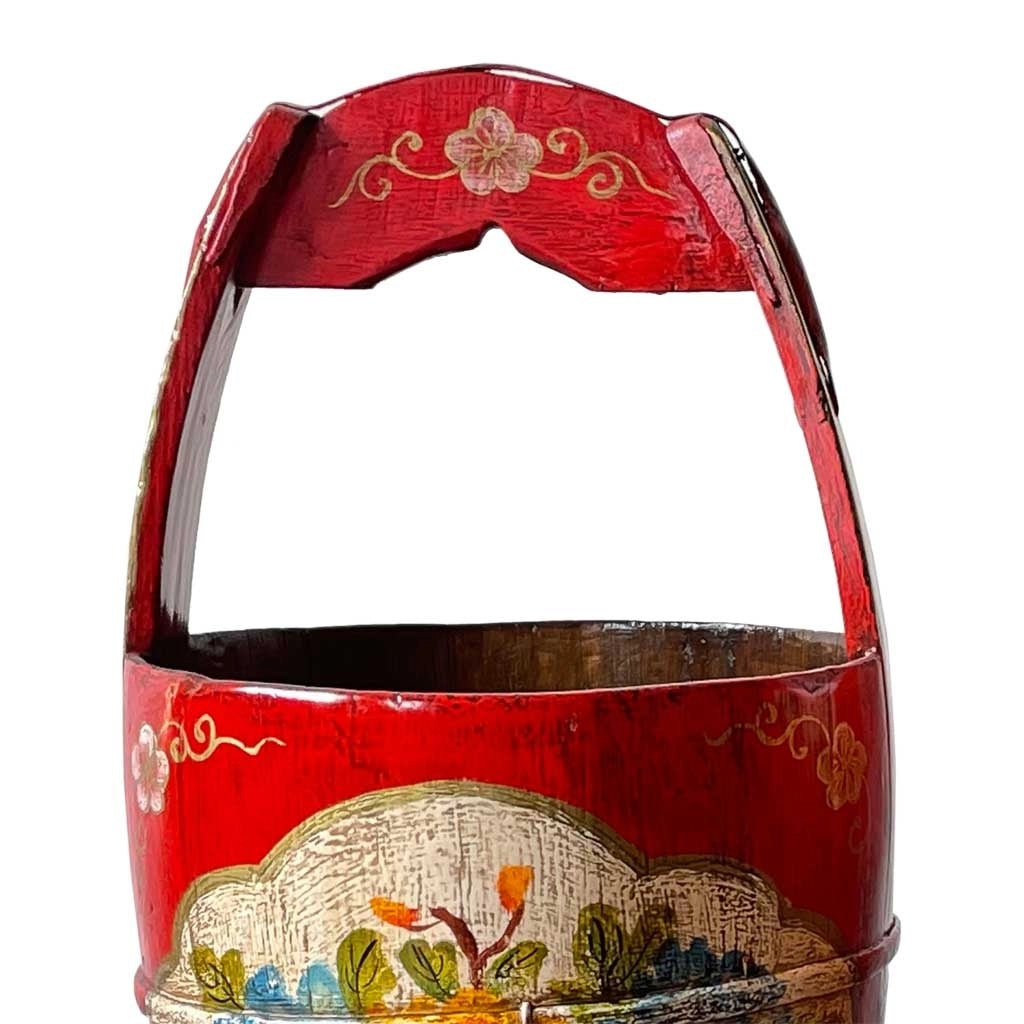Cubo di legno rosso 34x34x55h cm