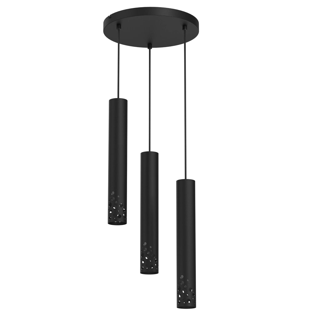 Lampada sospensione Luminex Tibia Buble nera 3xGU10