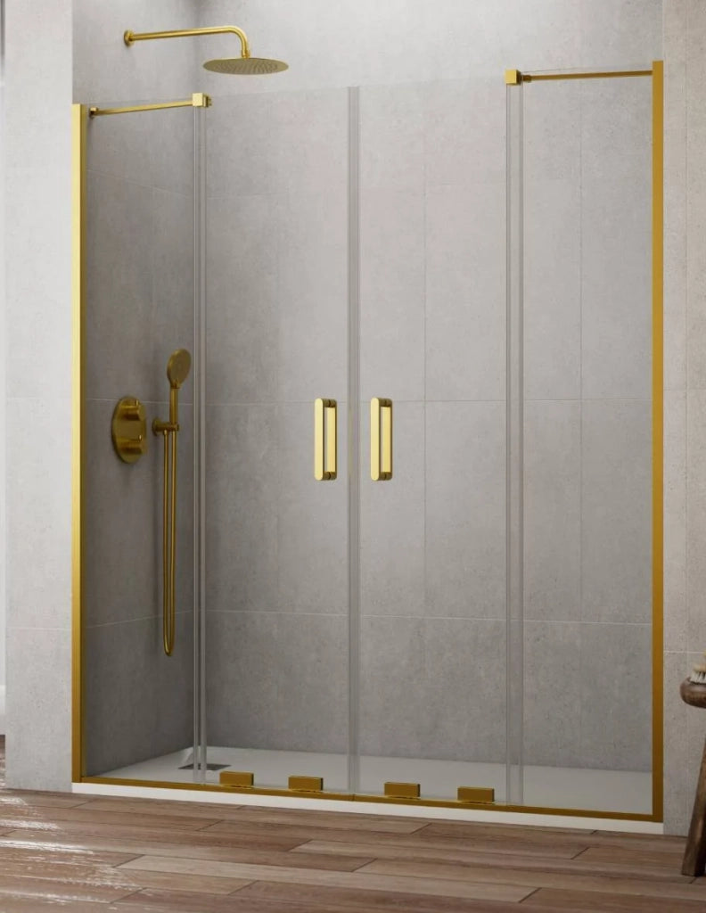 Porta doccia scorrevole 2+2 CIRENE (KENNA) 200 cm Profilo Oro