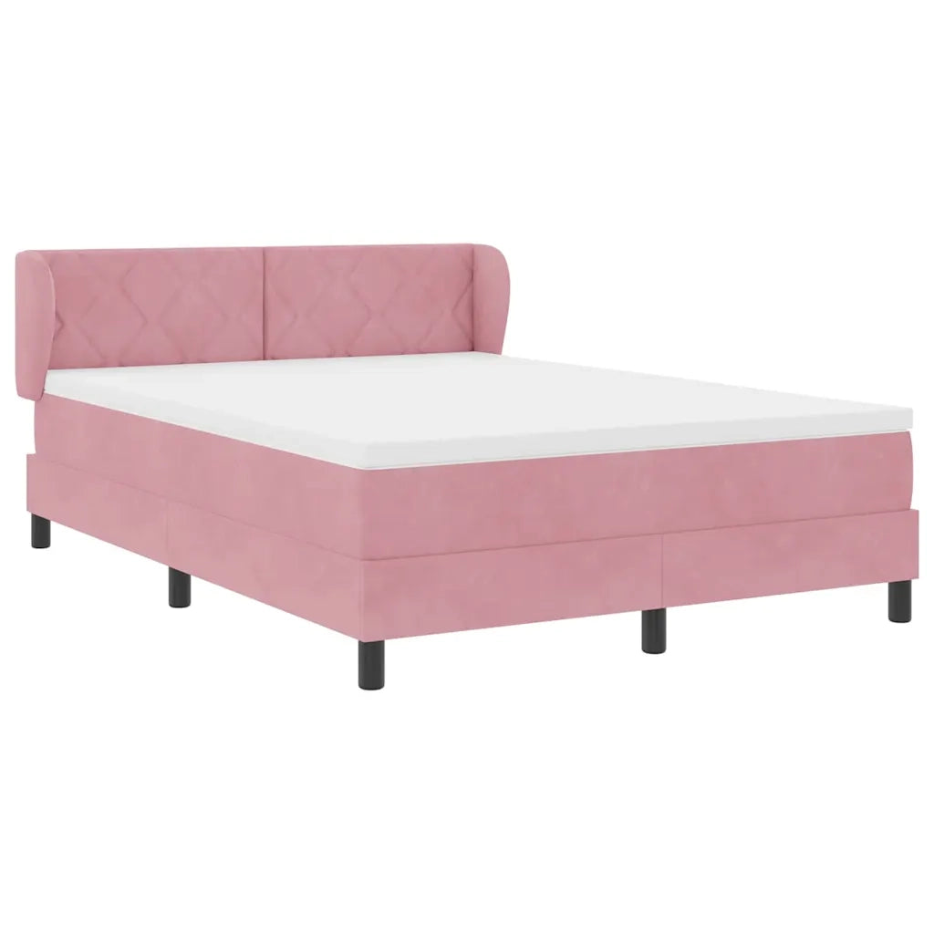 Letto a molle con testiera Rosa 160 x 200 cm Velluto 3340453