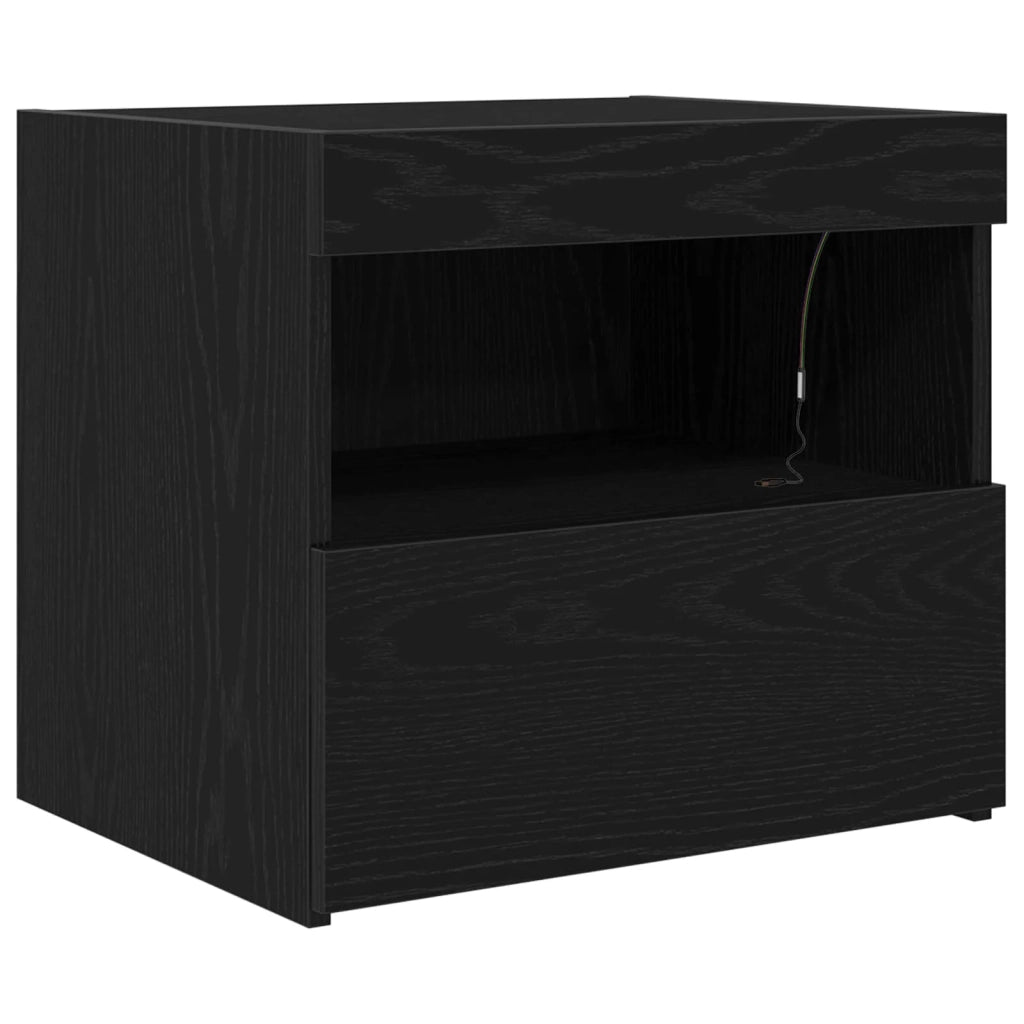 Armadio da Notte Rovere Nero 50 x 40 x 45 cm Legno multistrato 862184