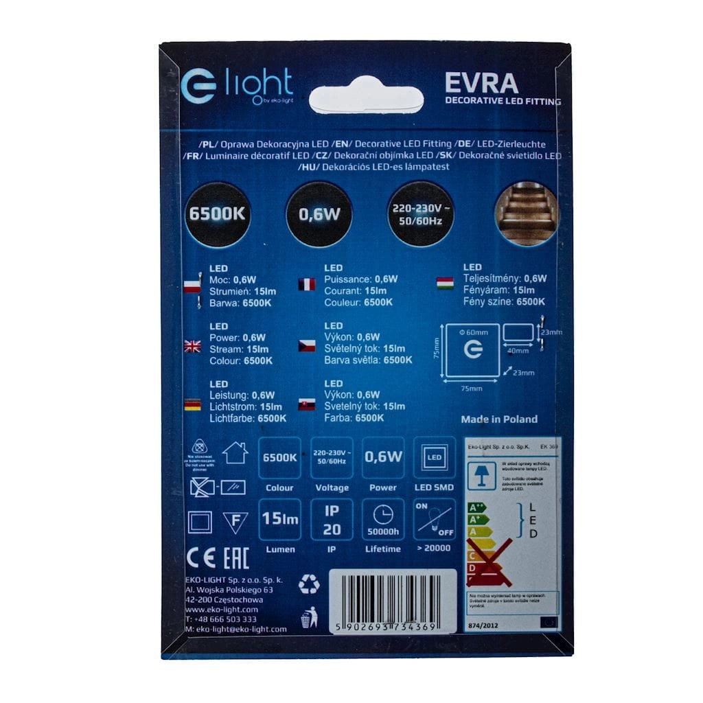 Lampada segnapasso LED 0,6W EVRA 6500K Eko-Light EKS4369