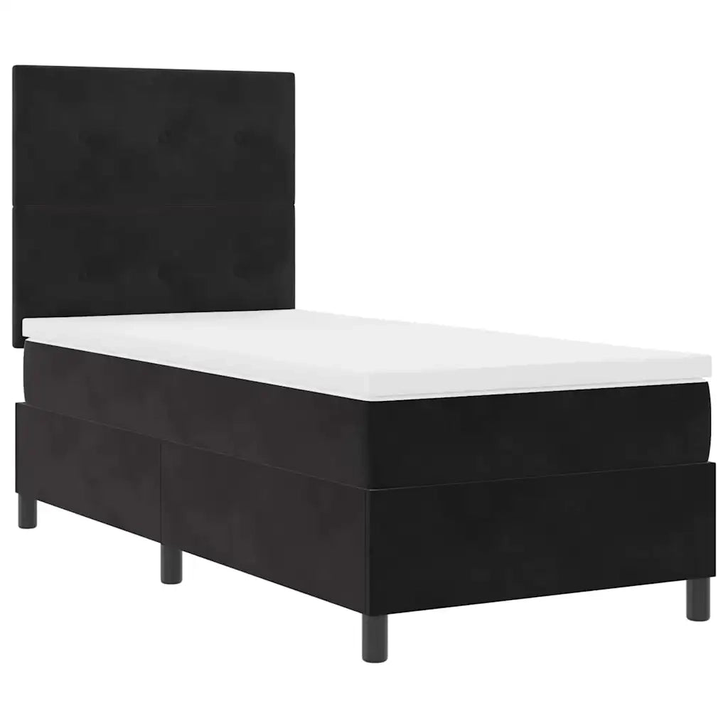 Letto a molle con materasso Nero 90 x 200 cm Velluto 3339808