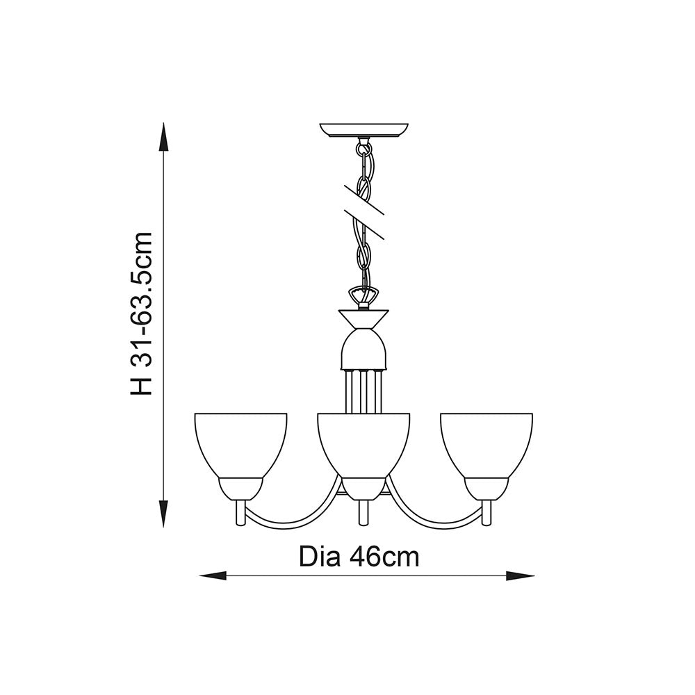 Sospensione classica Alton cromo satinato opalina 3xE14