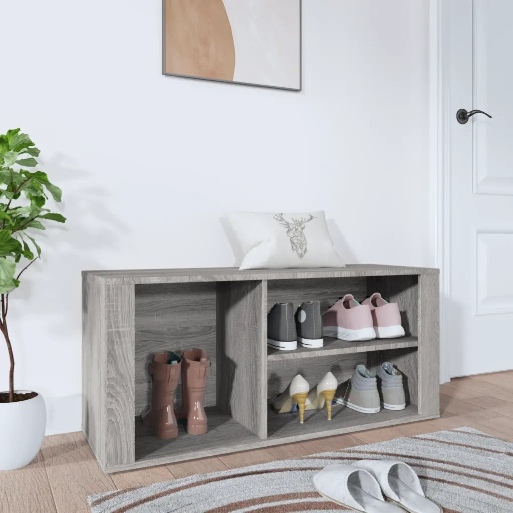Scarpiera Grigio Sonoma 100x35x45 cm in Legno Multistrato 816926