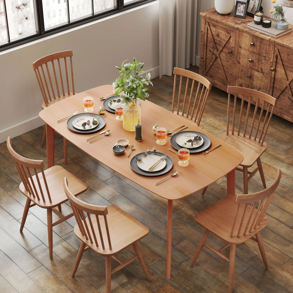 Tavolo da pranzo rettangolare allungabile ¨C Xylo ¨C legno massello naturale 150x80x76 cm per 6 persone