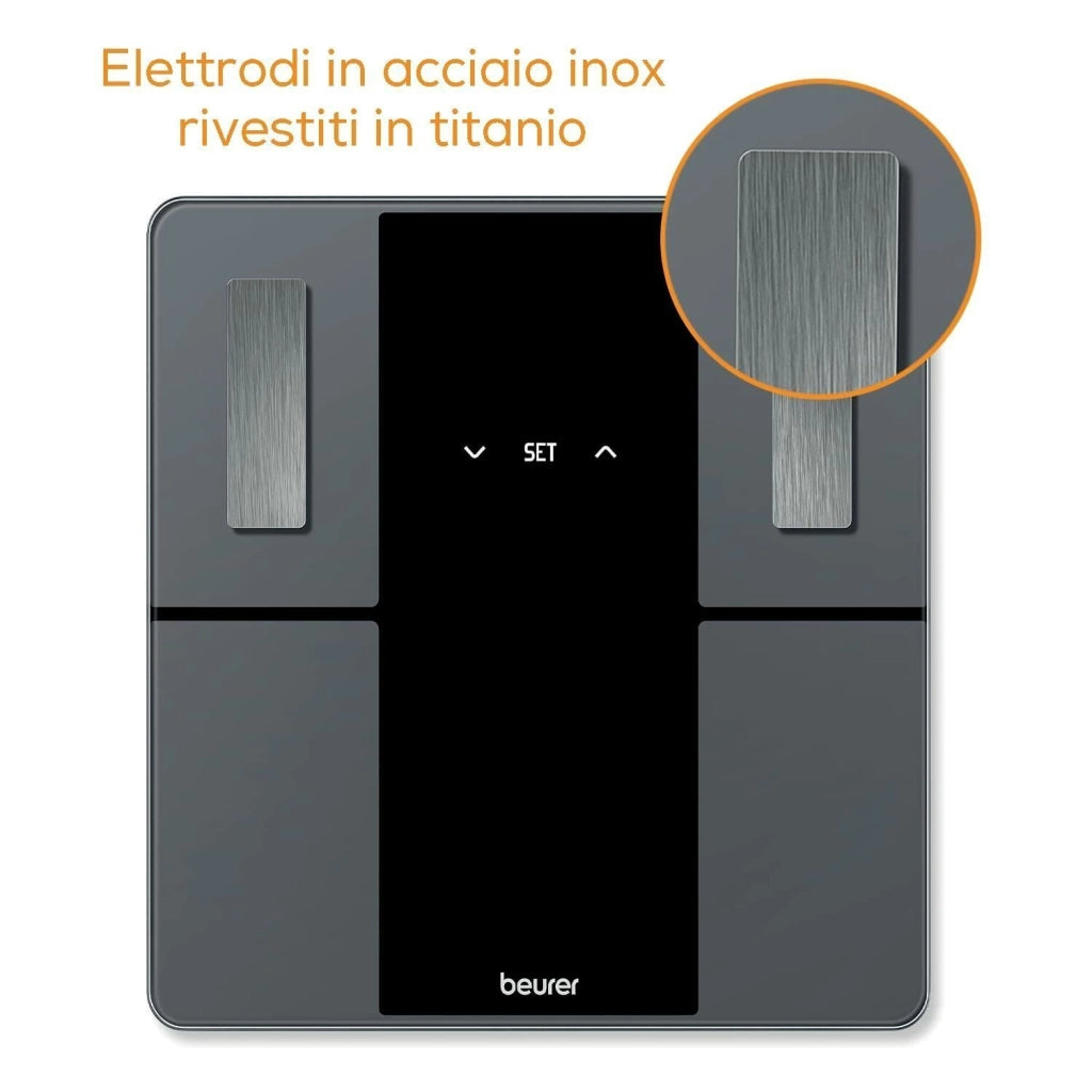 Beurer BF 500 BT Super Black Edition Bilancia Diagnostica Elegante con Funzione Bluetooth