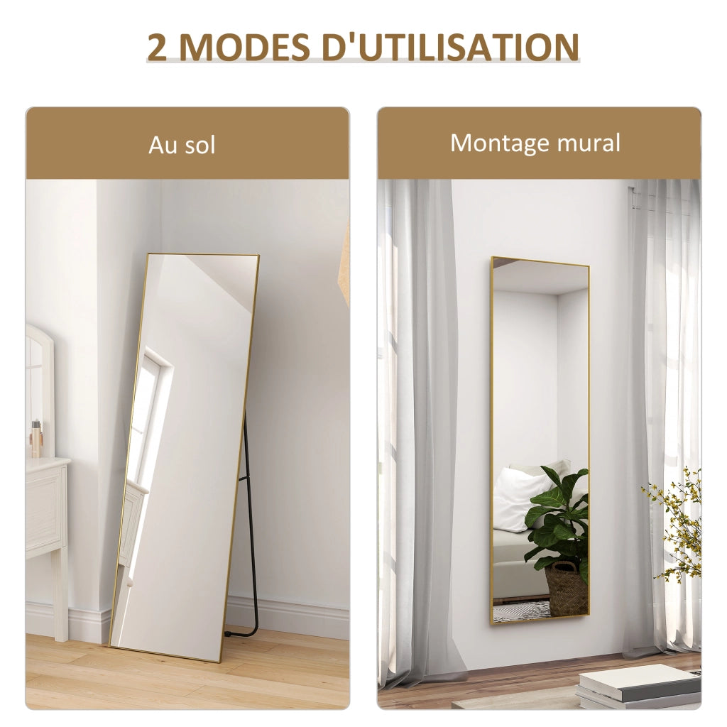 Specchio Pieno Lunghezza Parete ¨C zephmum ¨C Dorato 50x160 cm