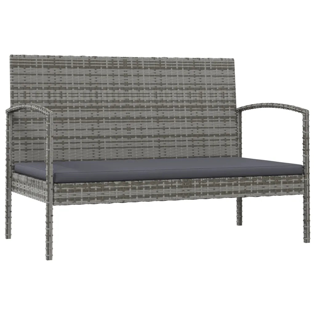 Set Divani da Giardino 8 pz con Cuscini in Polyrattan Grigio 3095967