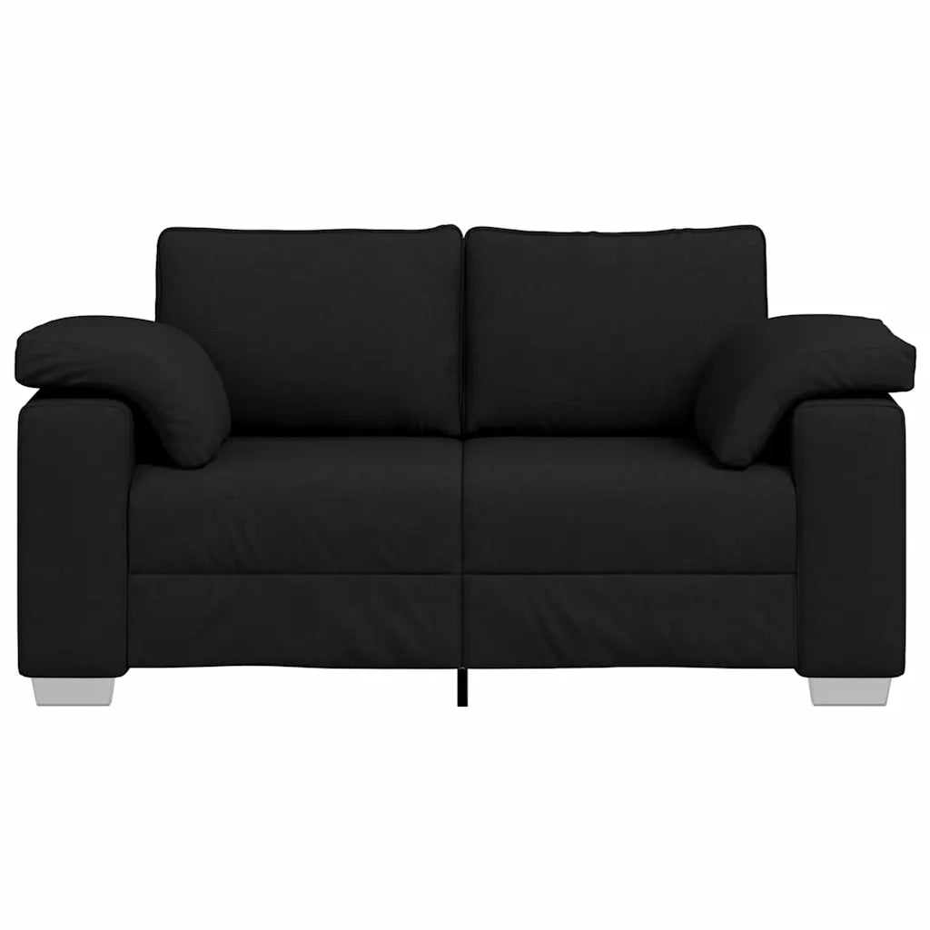 Divano a due posti Nero 160 cm Tessuto 4105219
