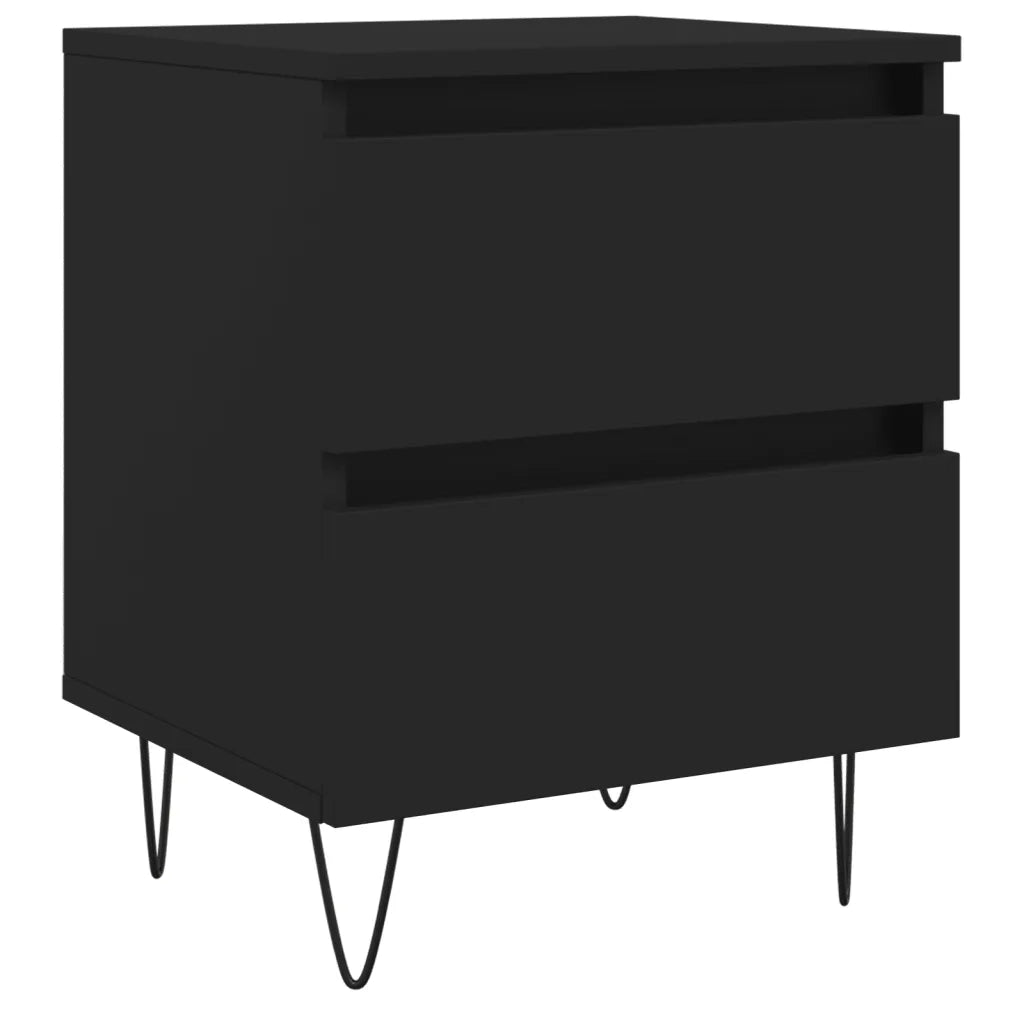 Comodino Nero 40x35x50 cm in Legno Multistrato 826878