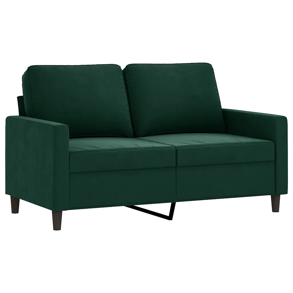 Divano a 2 Posti Verde Scuro 120 cm in Velluto 359191