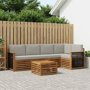 Set divano sezionale con cuscino 5 pcs Naturale e Grigio Chiaro 3384382