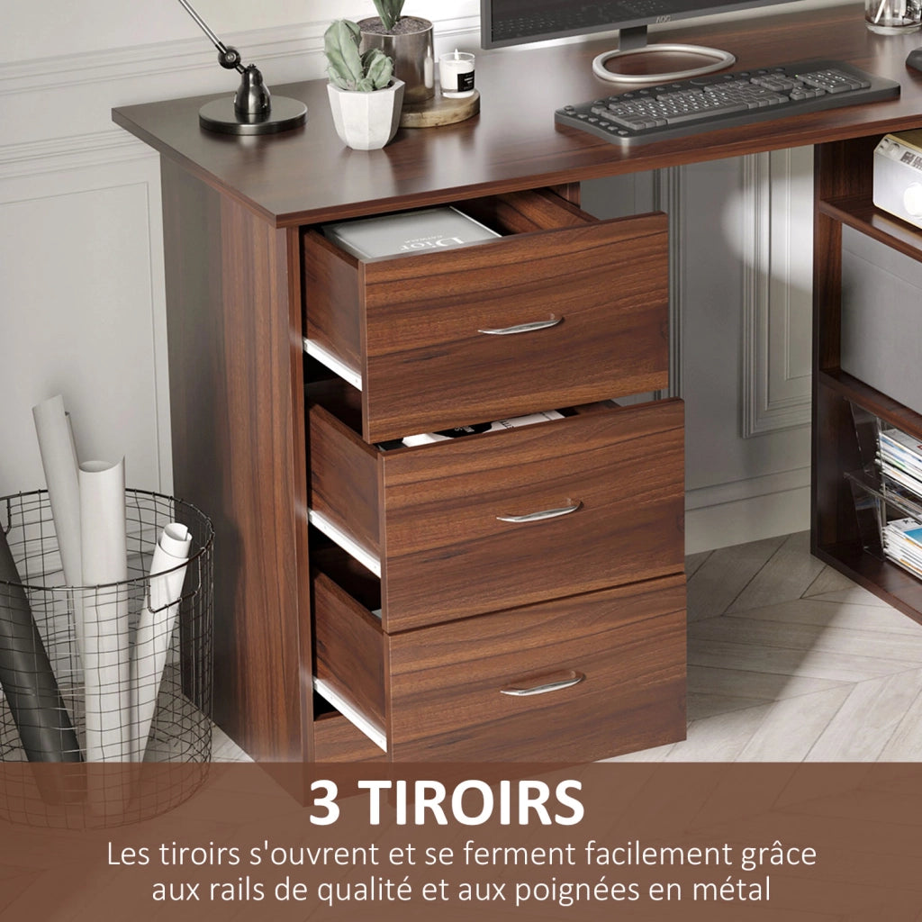 Scrivania con cassetti e ripiani ¨C Xylo ¨C legno 120x50 cm per ufficio e camera
