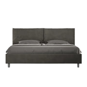 BS COM Letto matrimoniale king size contenitore imbottito 190x210 microfibra grigio Large