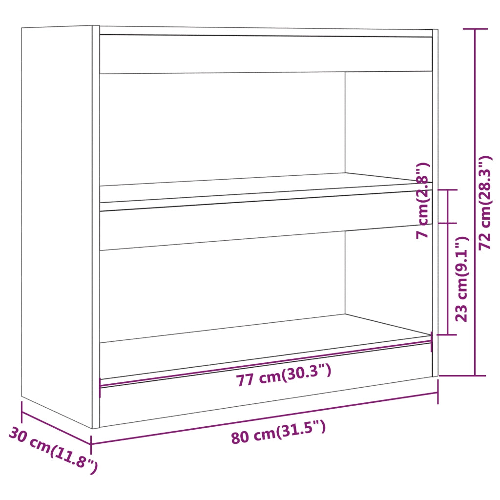 Libreria/Divisorio Grigio Cemento 80x30x72 cm 811695