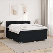 Letto con Box Spring, Materasso e LED Nero 180 x 200 cm Tessuto 3451996