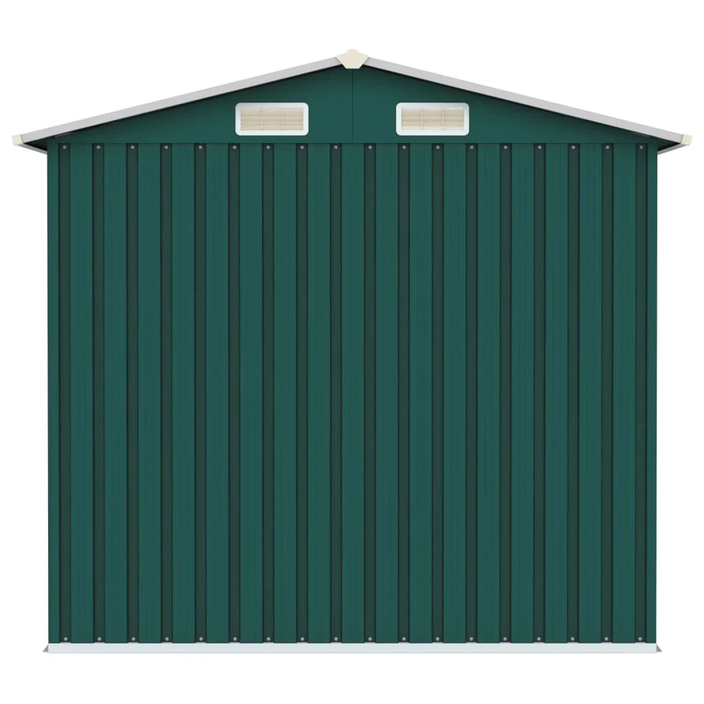 Casetta da giardino cabina ripostiglio casetta da esterno robusta casetta per attrezzi 205 x 129 x 183 cm acciaio zincato verde 02_0022372