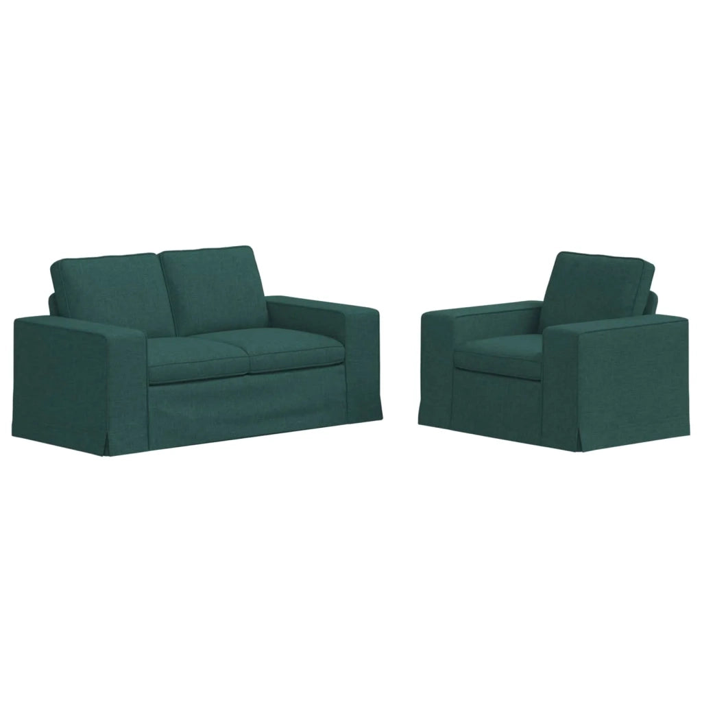 Set di divani 2 pcs Verde Scuro 162 x 80 x 82 cm Tessuto 3407503