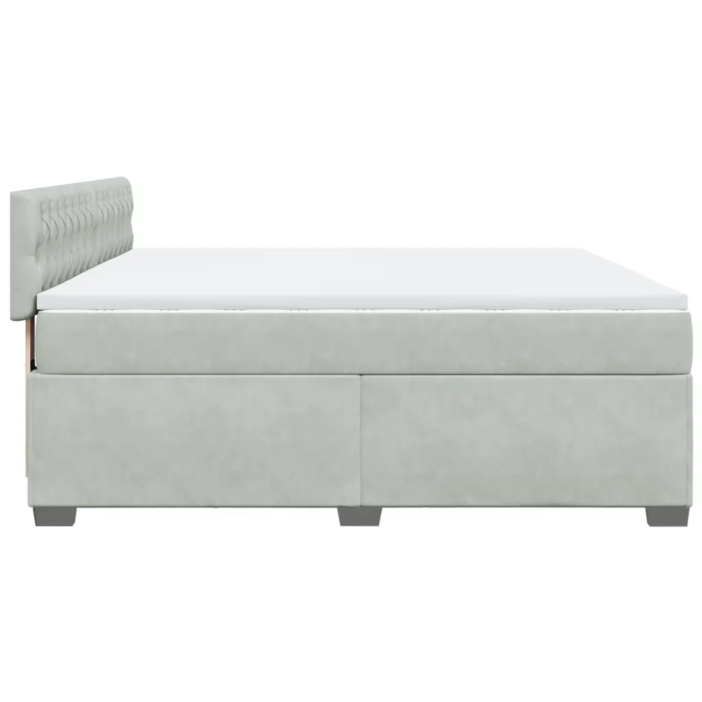 Giroletto a Molle con Materasso Grigio Chiaro 180x200cm Velluto 3286384