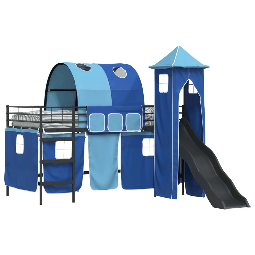 Struttura del letto loft per bambini Nero e Blu 79,5 x 200 cm