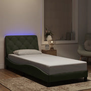 Giroletto con LED senza Materasso Grigio Chiaro 90x190 cm in Velluto