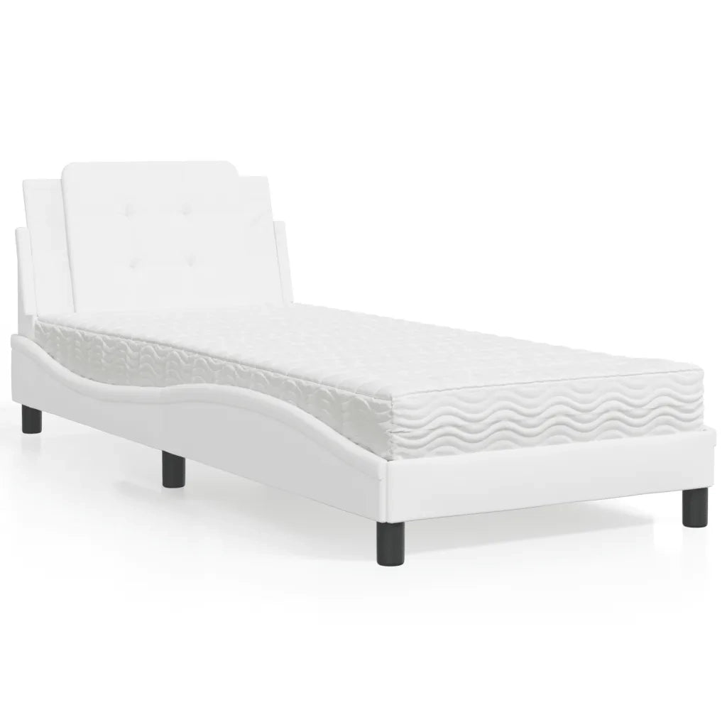 Giroletto senza Materasso Zadar Bianco 90x200 cm in Similpelle
