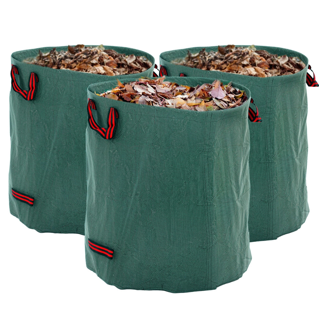 Set 3 Sacchi per Rifiuti da Giardino 272L ¨C Xylo ¨C Pieghevoli Riutilizzabili con Manici Rinforzati