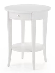 Tavolino rotondo classico legno bianco 50x50x62