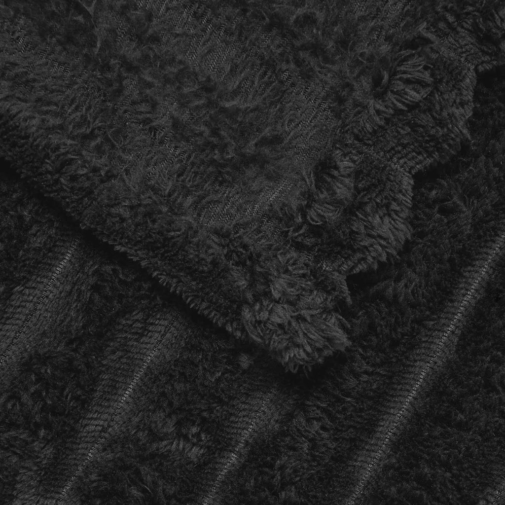Coperte da Pile 6 pcs Nero 270 x 240 cm Panno