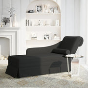 Sdraio con Capezzale e Bracciolo Destro in Velluto Nero 4009787