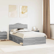Struttura del letto-Giroletto Grigio Sonoma 135 x 190 cm Pino massello 423703
