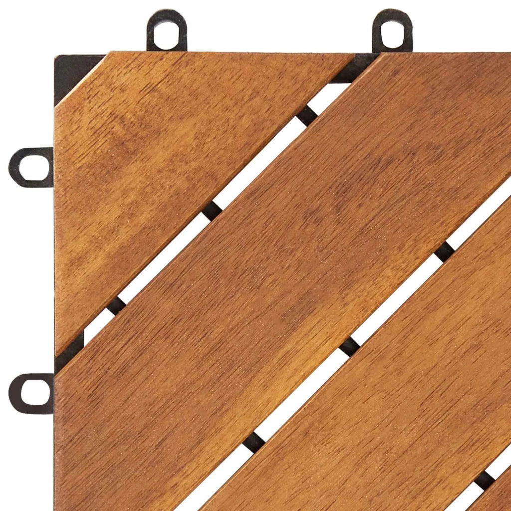 Piastrella per Decking 20 pz Marrone 30 x 30 cm CFW5479433