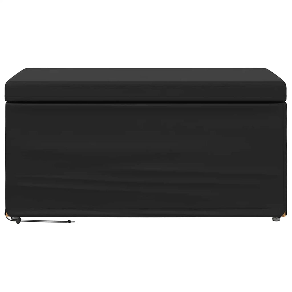 Pouf Nero Pelle Sintetica e Legno Ingegnerizzato 876786