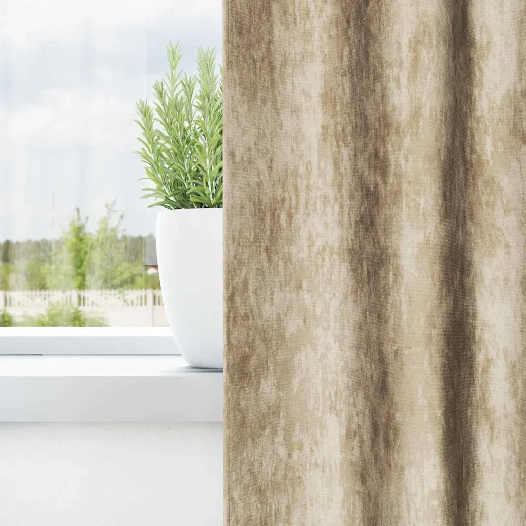 Tende in Velluto con tende 2 pcs Crema 225 x 140 cm Velluto 4107700