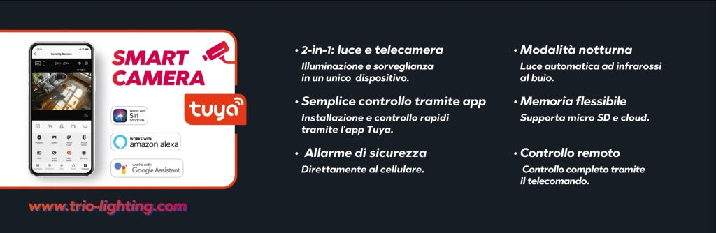 Plafoniera LED con videocamera integrata, plastica, bianco, D40 cm, Aspetta