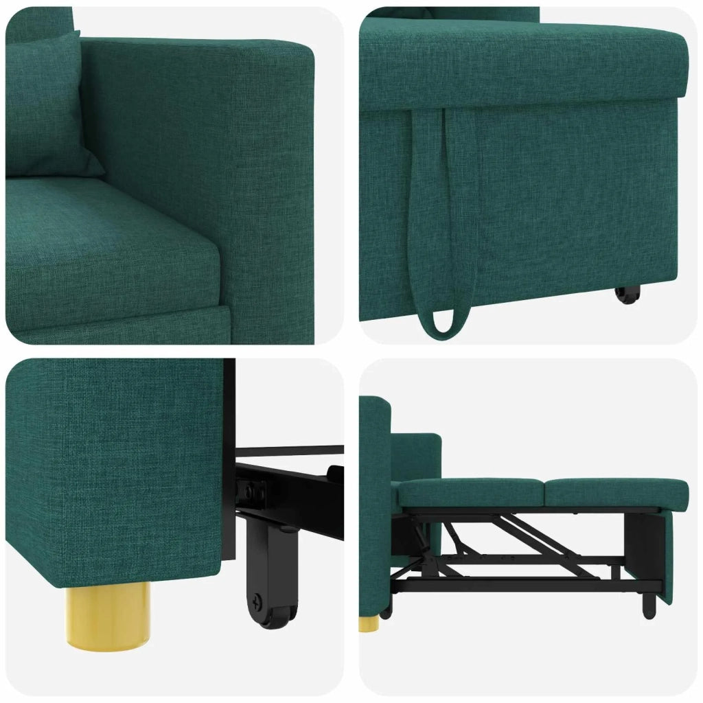Divano letto estraibile singolo Verde scuro 90 x 165 x 87 cm 42002689