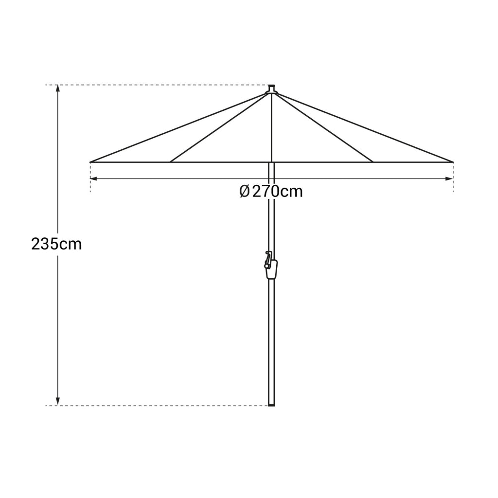 HAPUNAOmbrello rotondo diritto 2,70m diametro taupe
