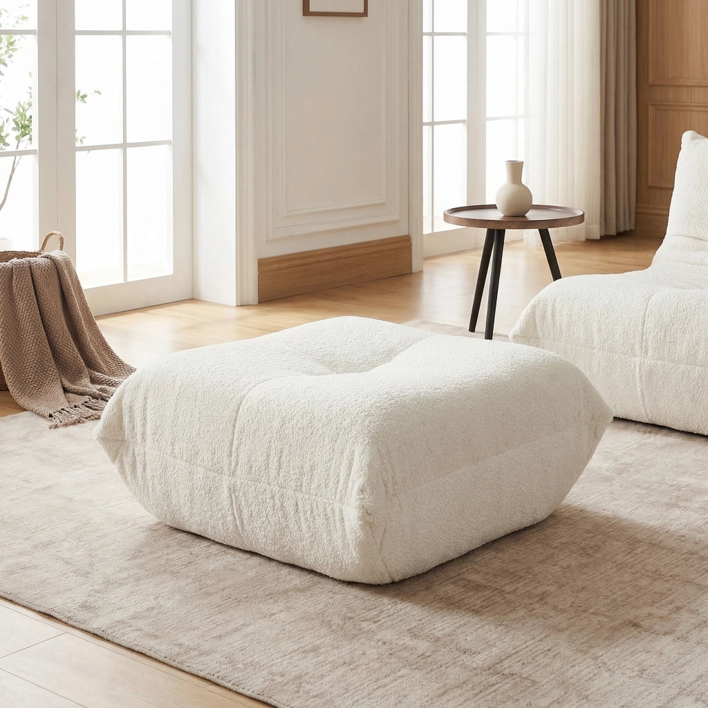 Pouf Divano Chenille ¨C MINIMAL ¨C Beige/Grigio