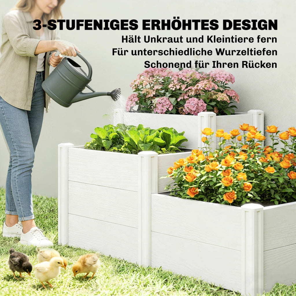 Vaso da Giardino Modulare Impilabile 3 Livelli ¨C Minimal ¨C Plastica