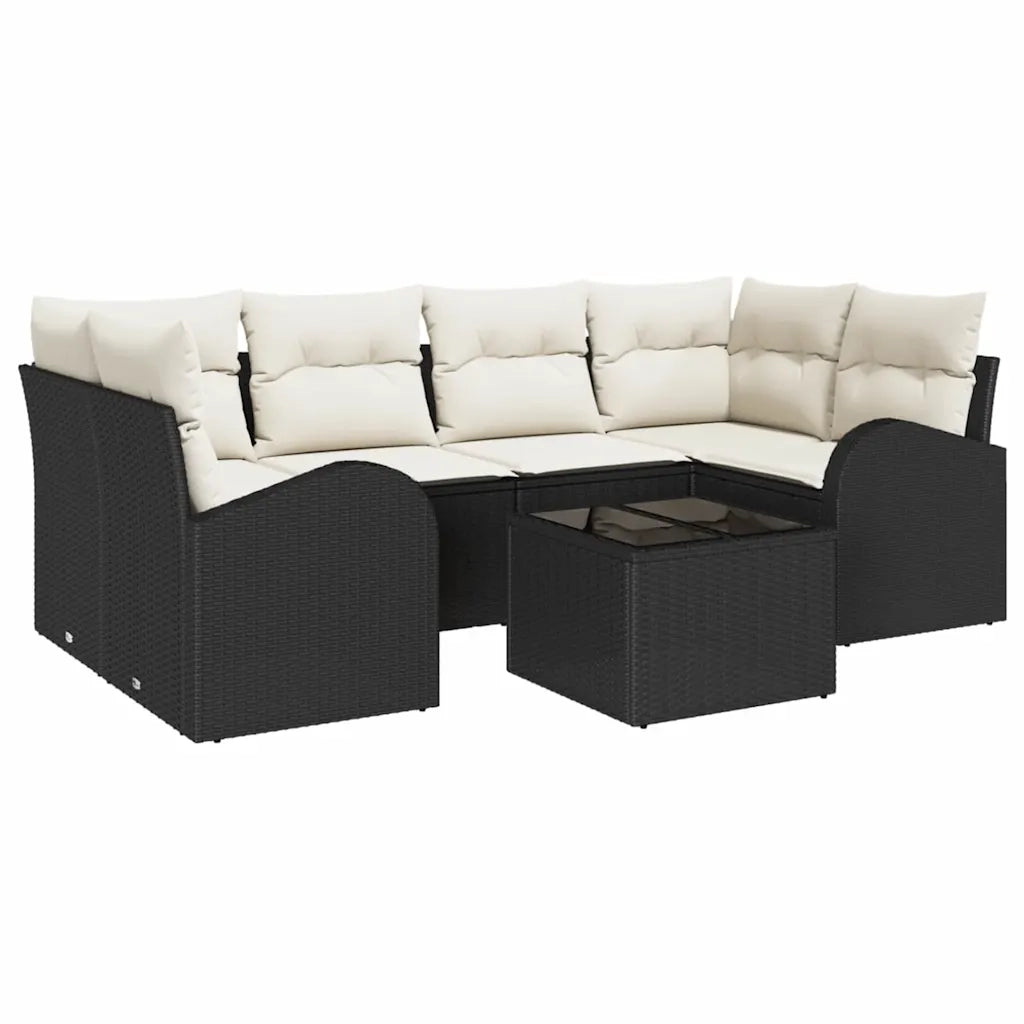 Set Divano da Giardino Nero 55 x 55 x 37 cm polyrattan 3345937