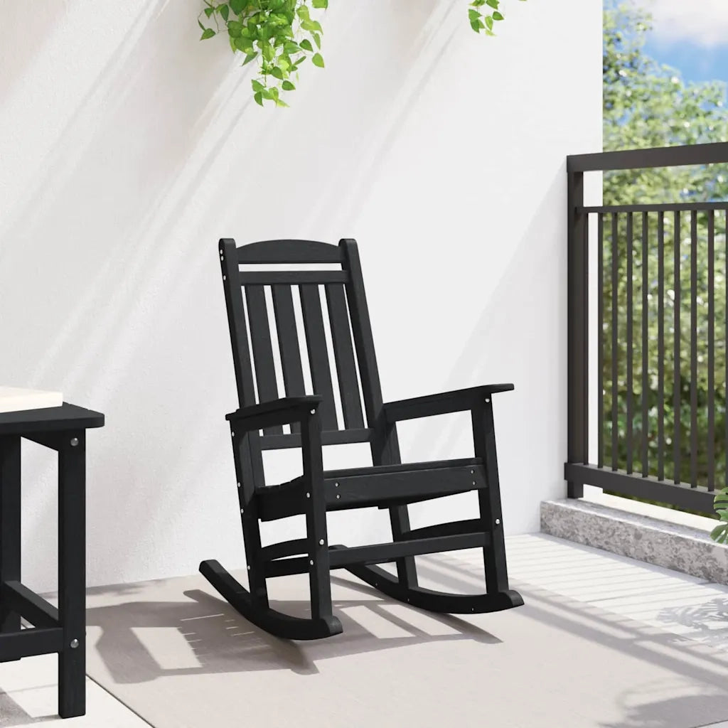 Sedia a dondolo da giardino Nero 92 x 70 x 108cm HDPE 42006615