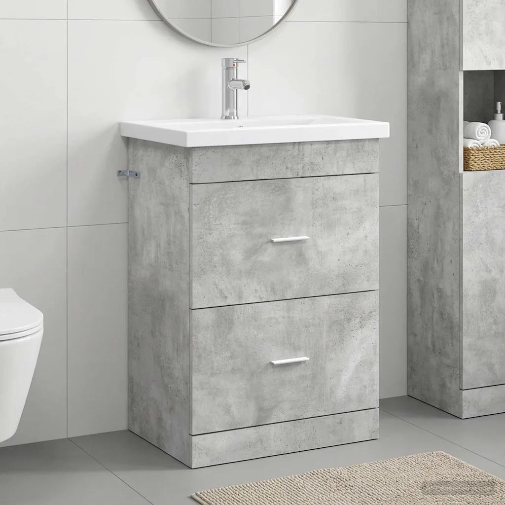 Set di mobili per il bagno Grigio Cemento 61 x 40 x 84,5 cm 3404369