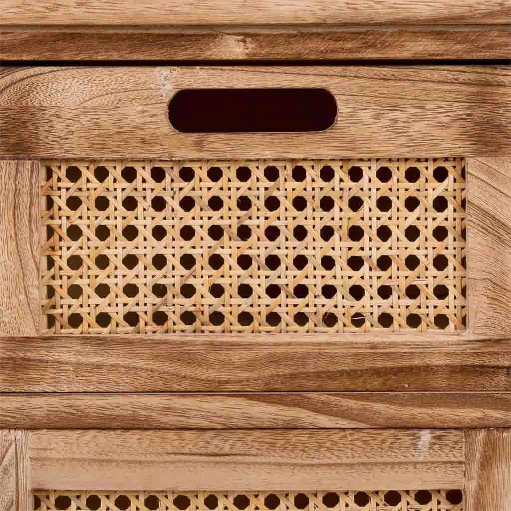 Credenza in legno e rete marrone 86x33x78,5h