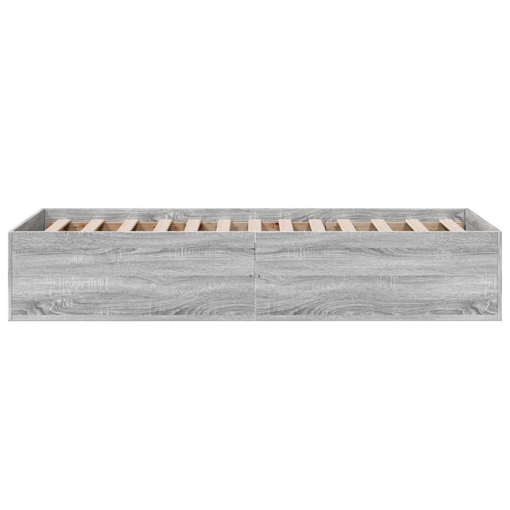 Letto singolo | Letto per adulti | Giroletto Grigio Sonoma 100x200 cm in Legno Multistrato