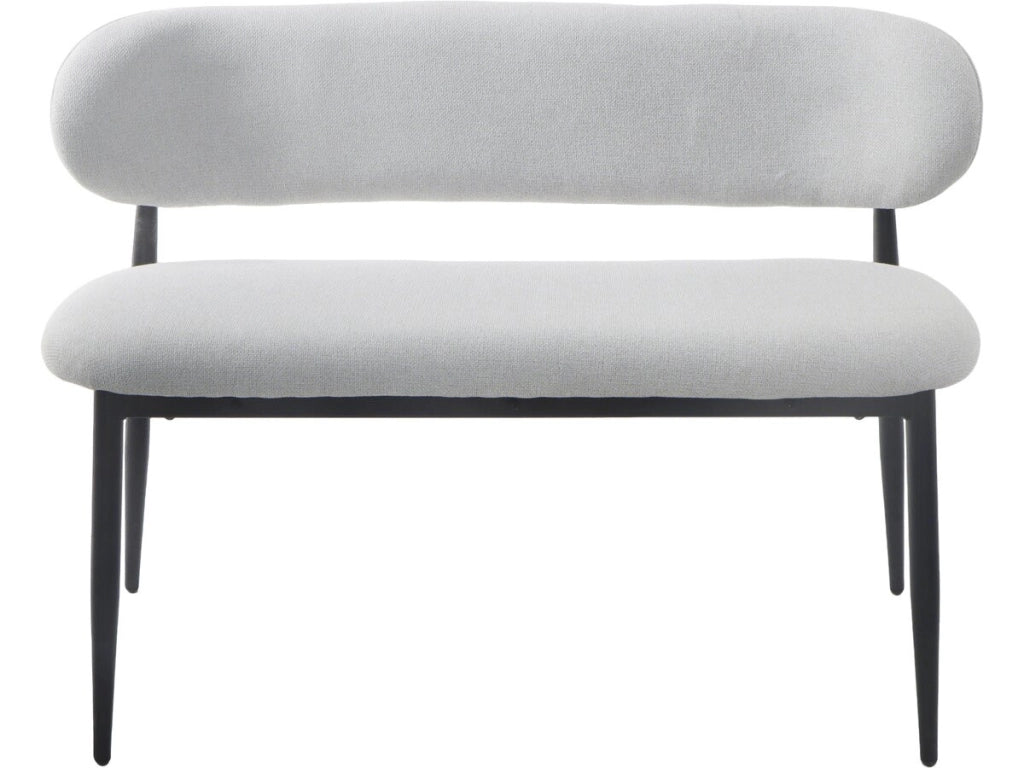 Panca da pranzo in tessuto - 110 cm - "Sélène" - 3 posti - Grigio chiaro e nero