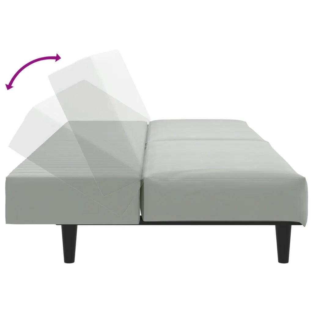 Set di Divani 2 pz Grigio Chiaro in Velluto
