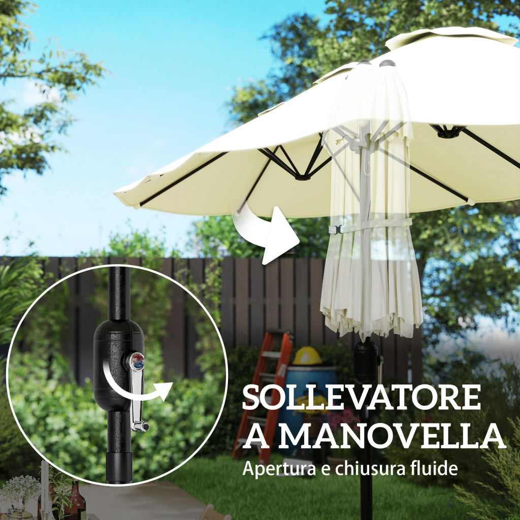 Ombrellone da giardino 12 stecche ¨C Minimal ¨C beige 3x1.5 m