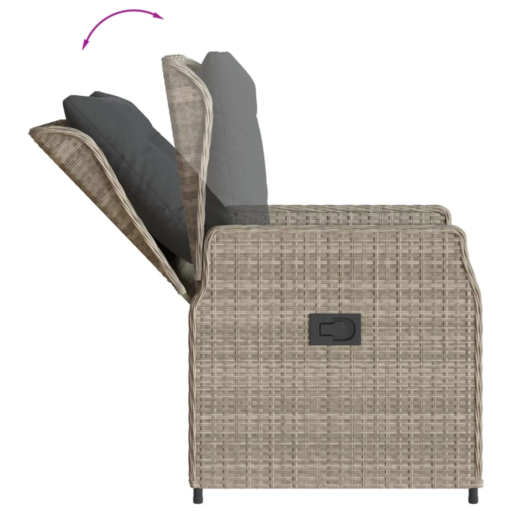 Set Pranzo da Giardino 5pz con Cuscini Grigio Chiaro Polyrattan 3262905
