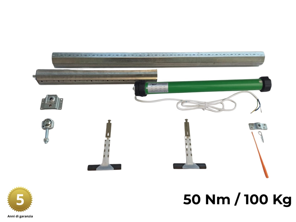Kit tapparelle elettriche 100 kg 50 Nm Rullo da 80 cm a 115 cm Completo con Molle di Sicurezza